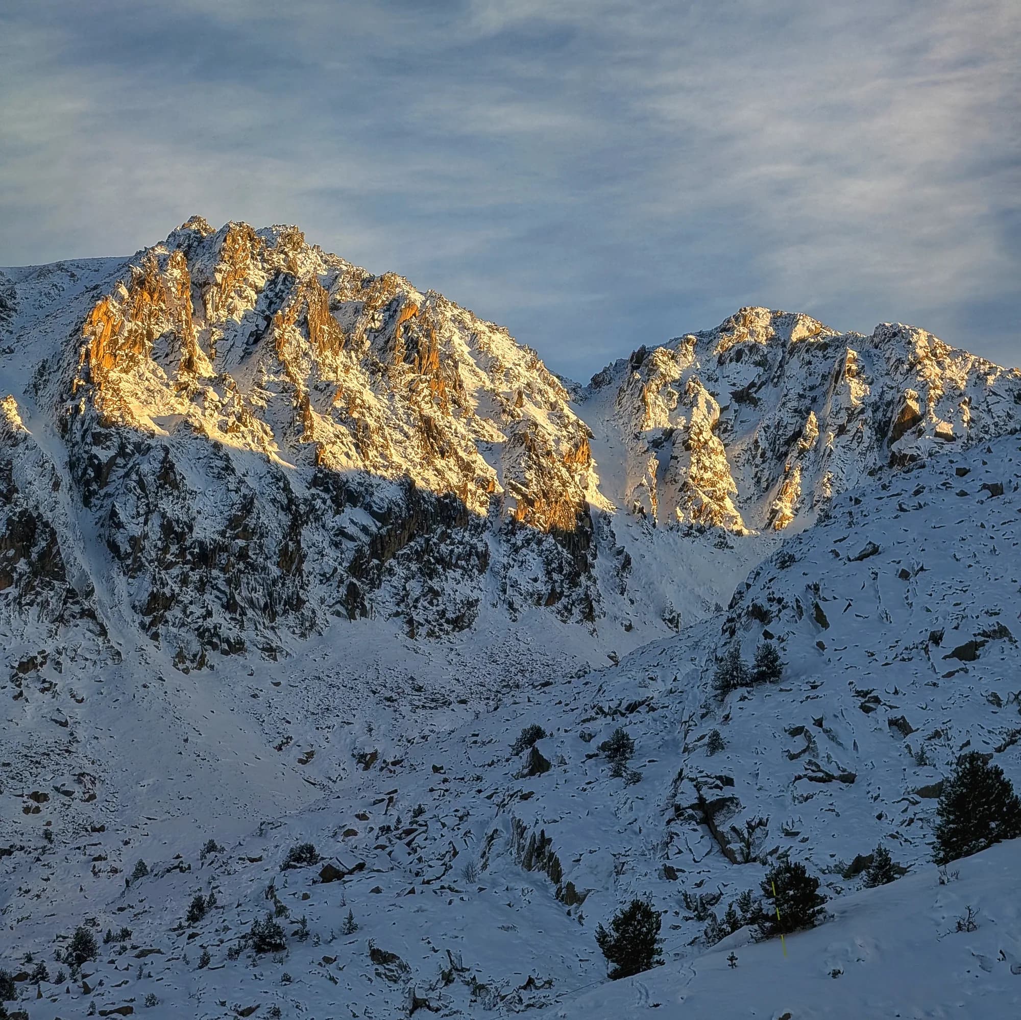Views of the snow and mountains.