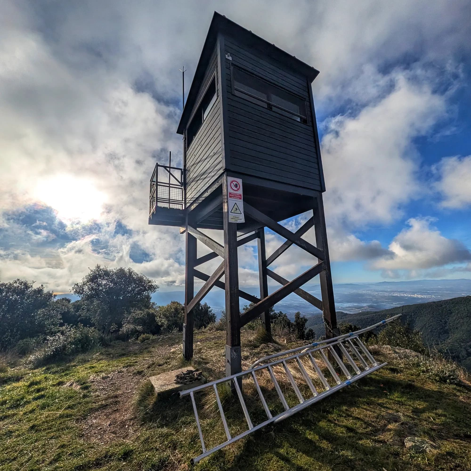 Stone watchtower on Sant Elies Hill.