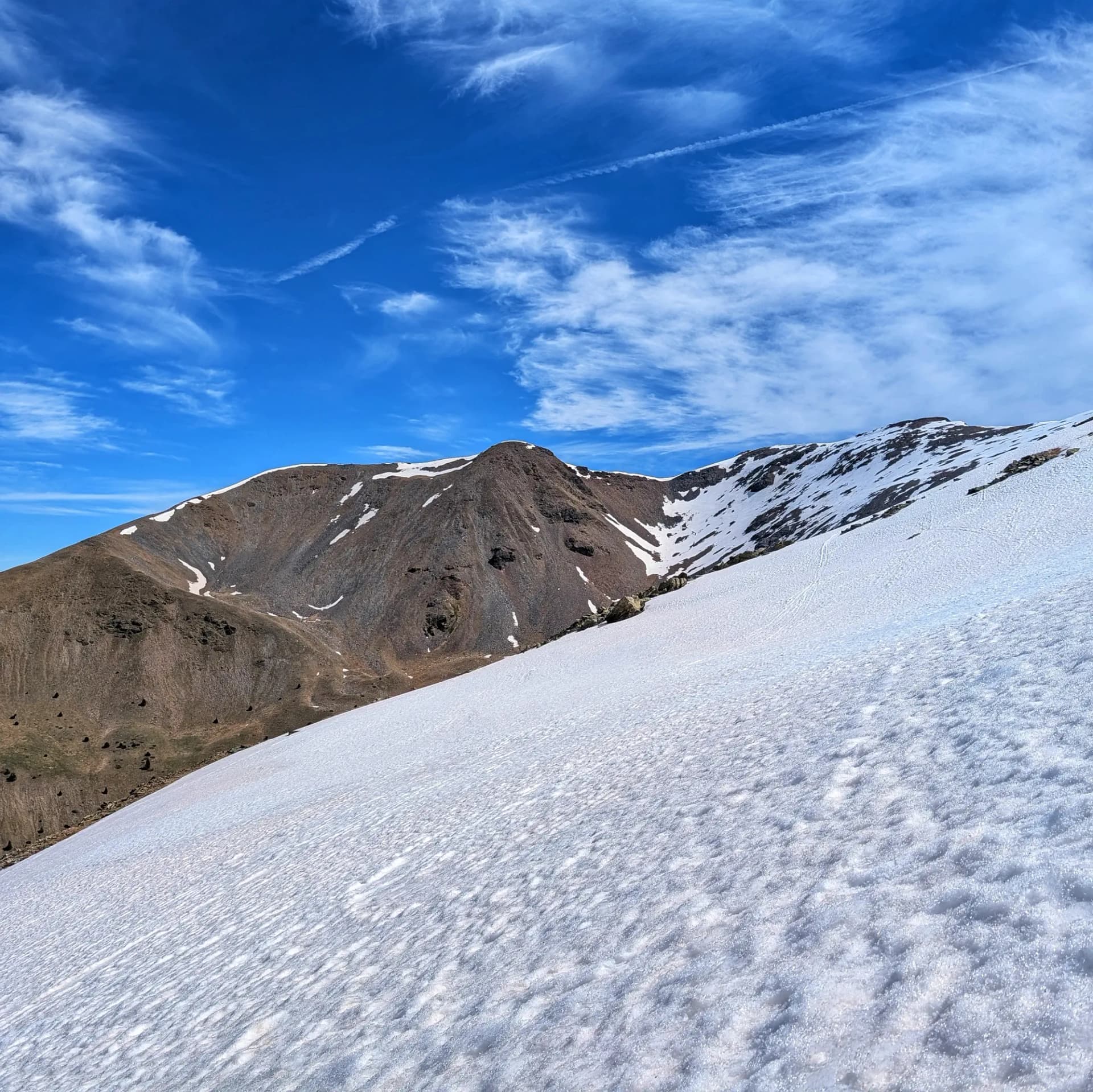 Views of Puigmal de Llo and Pic Petit de Segre separated by the Pas de Llo