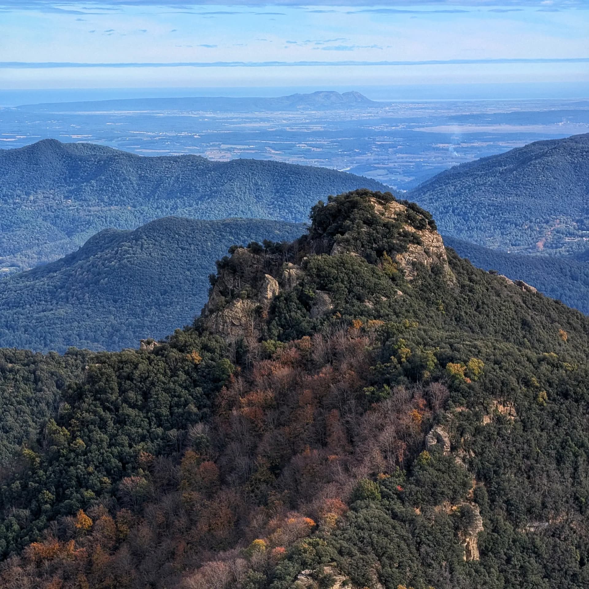 Views towards the Montgrí Massif from the Puigsallança summit Views towards the Montgrí Massif from the Puigsallança summit