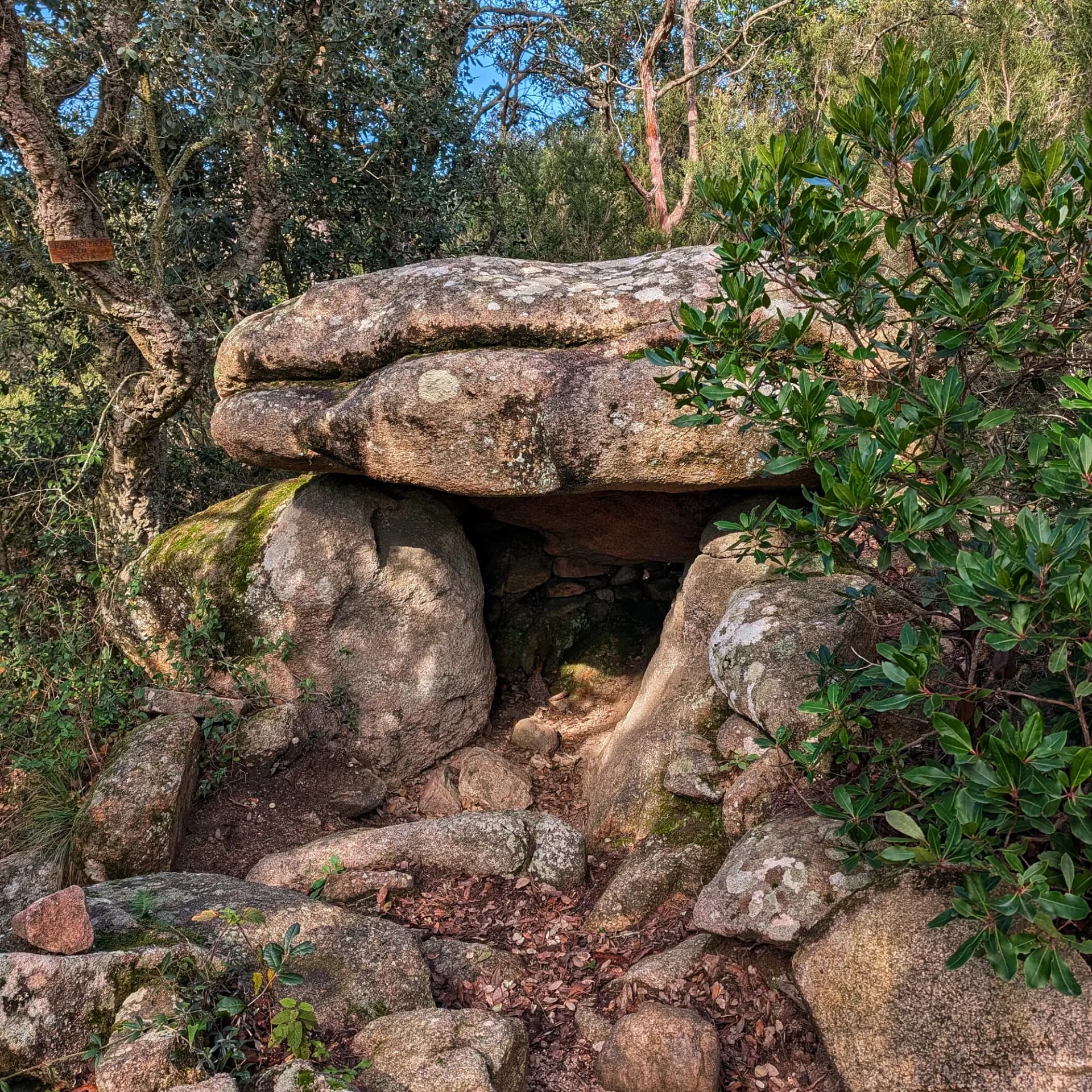 El Paradolmen d'en Garcia, una formació megalítica singular, va ser descobert durant l'exploració de la Ruta de Cadiretes. Paradolmen d'en Garcia, monument megalític de pedra en entorn natural boscós.